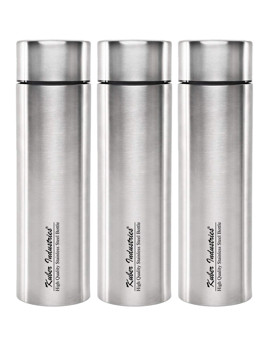 Kuber Industries Set Of 3 Silver-Toned Stainless Steel Water Bottle 1000 Ml Price in India