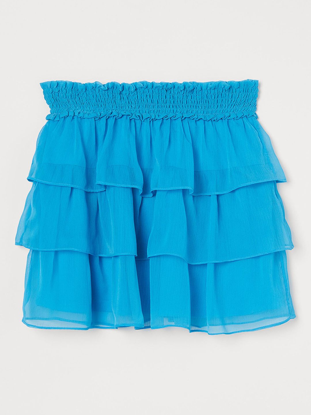 H&M Women Blue Tiered Chiffon Skirt