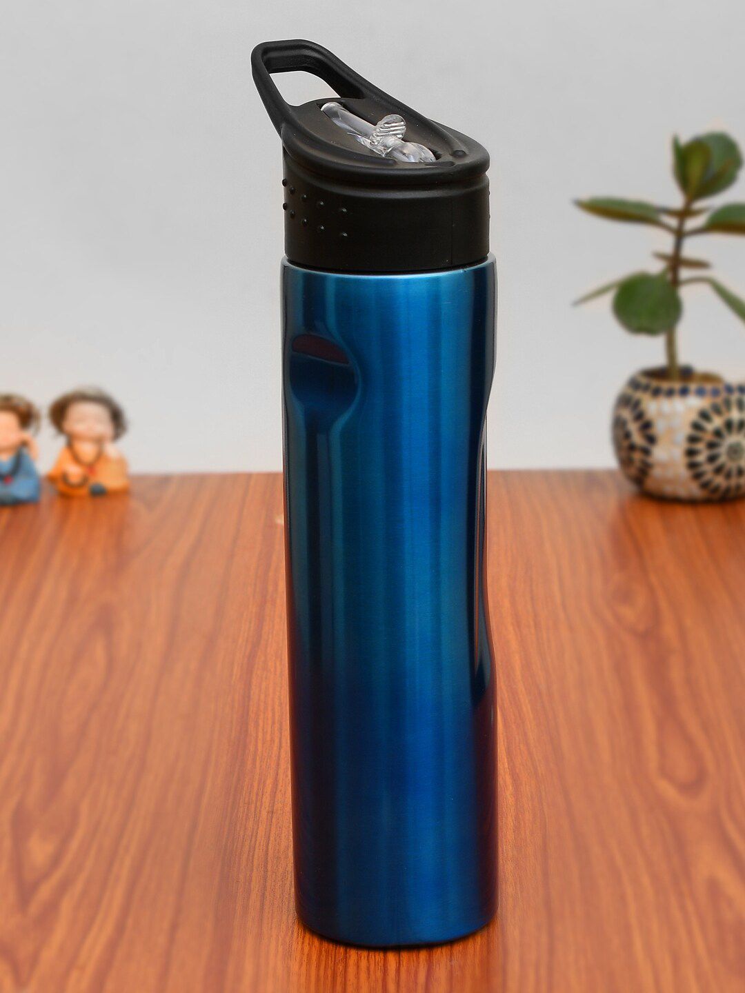Kuber Industries Blue Solid Stainless Steel BPA Free Water Bottle With Sipper 700 Ml Price in India