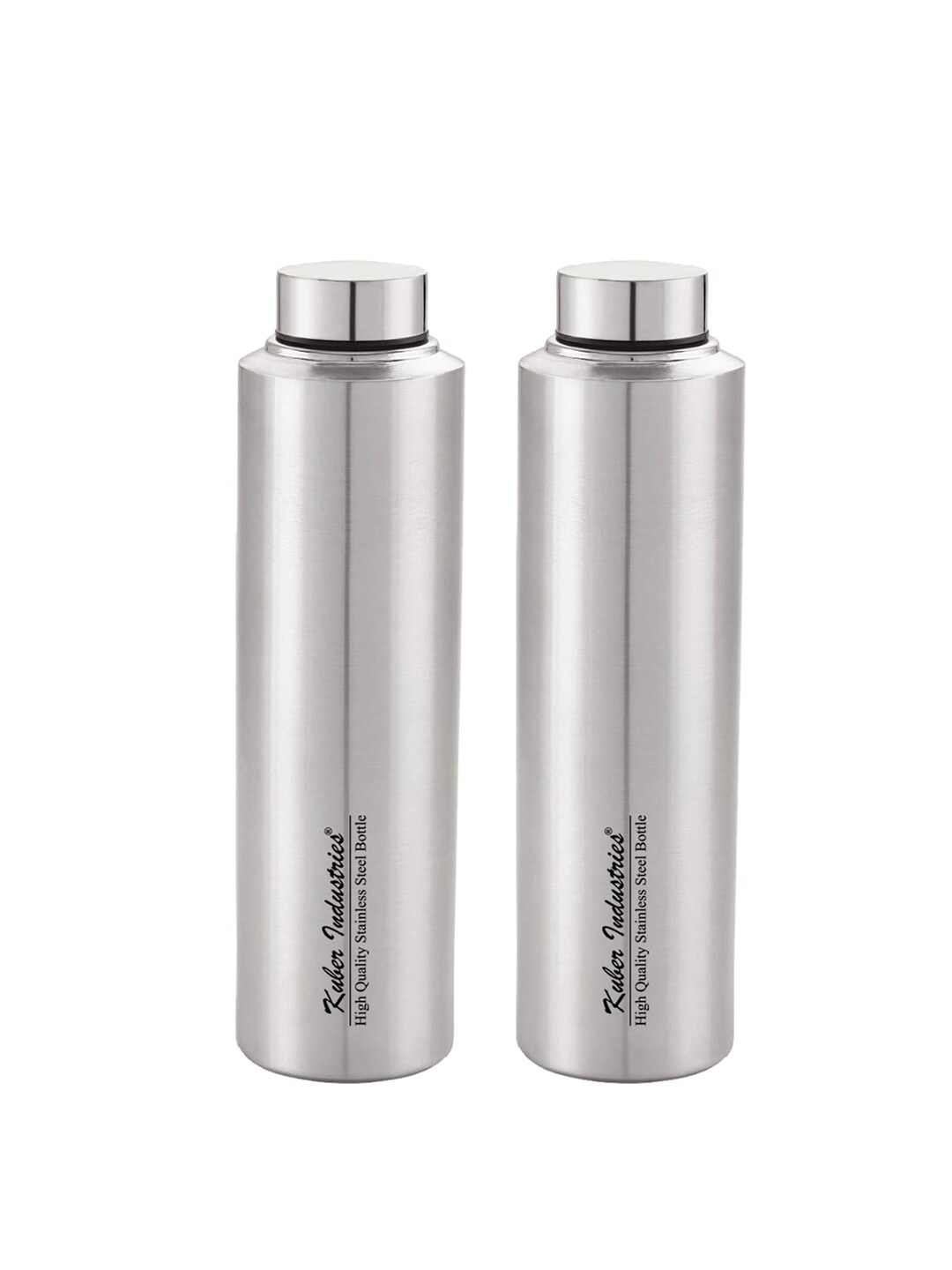 Kuber Industries Set Of 2 Silver-Toned Solid Stainless Steel Water Bottle 900 ML Price in India