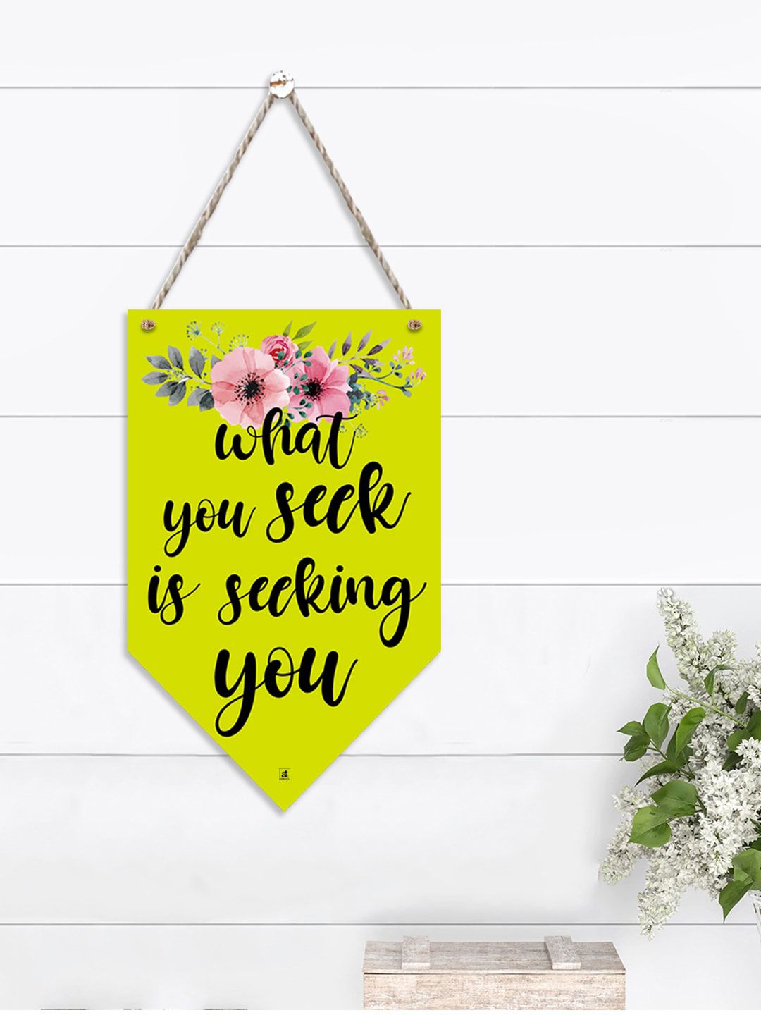 Art Street Yellow & Black What You Seek Is Seeking You Printed Wall Decor Price in India