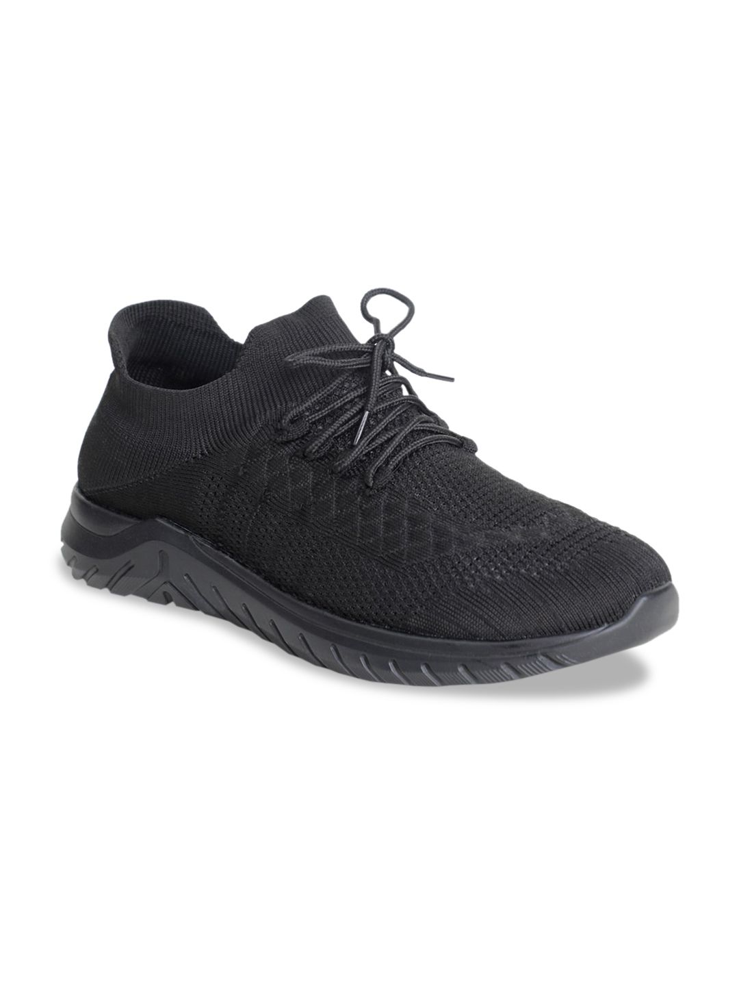 HIGHLANDER Men Black Woven Design Sneakers