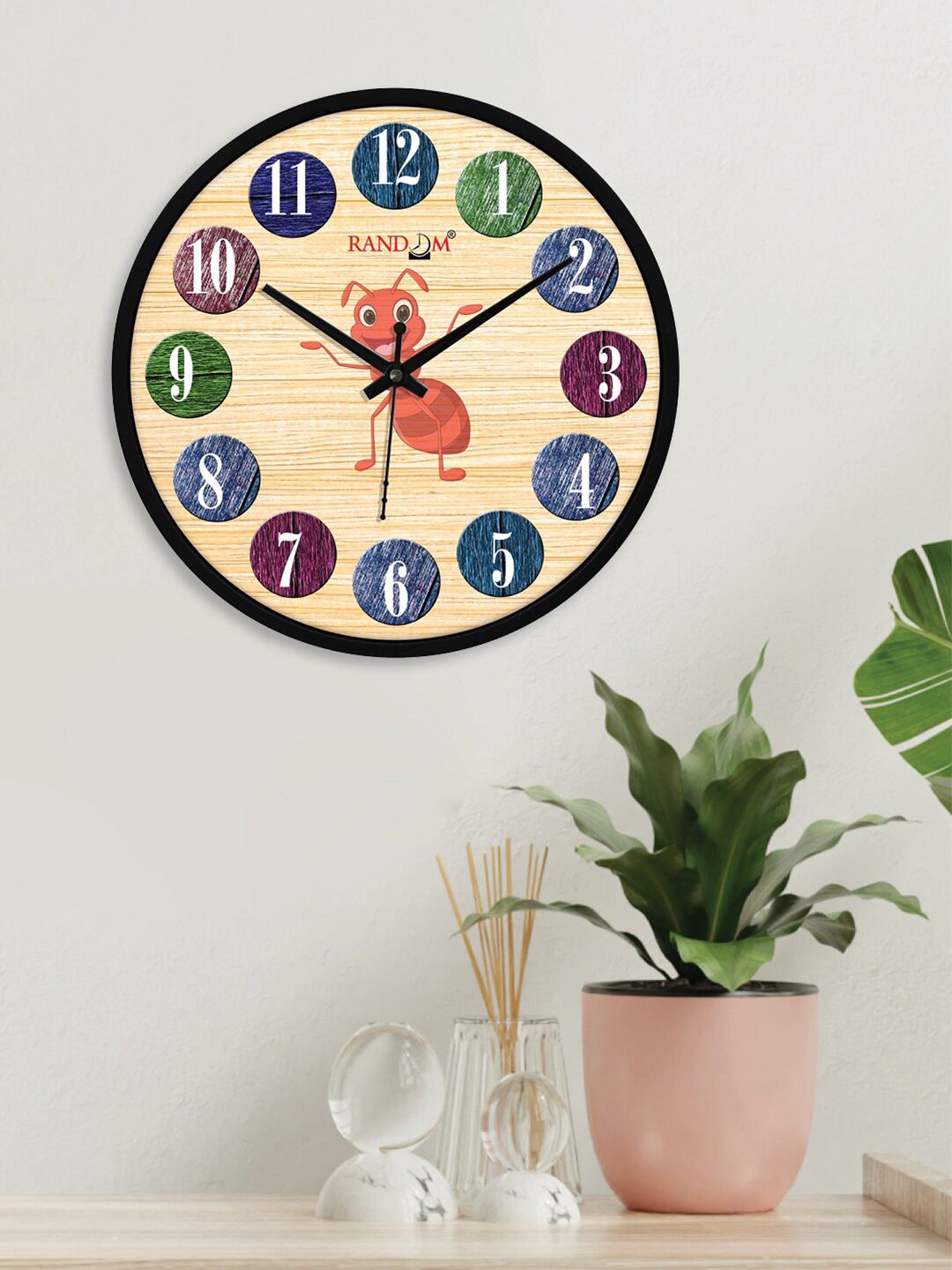 RANDOM Beige Printed Contemporary Wall Clock Price in India