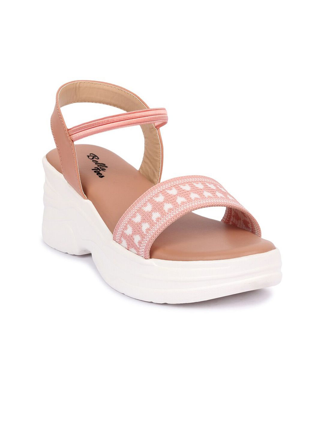 Bella Toes Pink Printed Platform Sandals Price in India