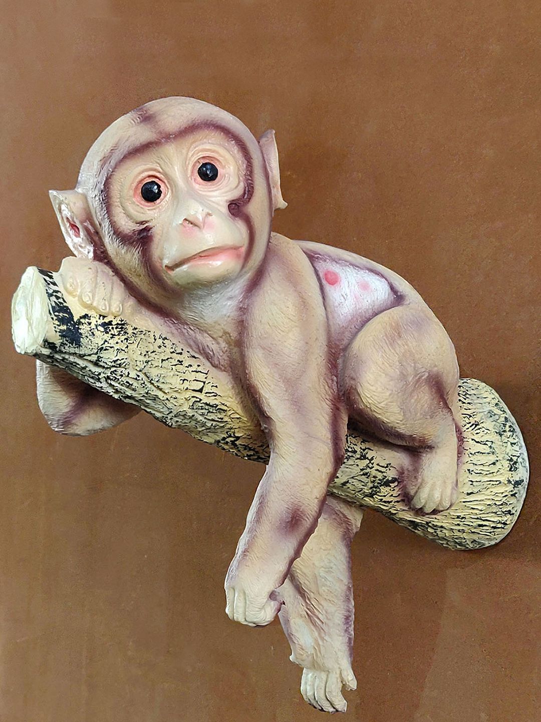Wonderland Brown Resin Monkey Hanging from Tree Garden Accessories Price in India