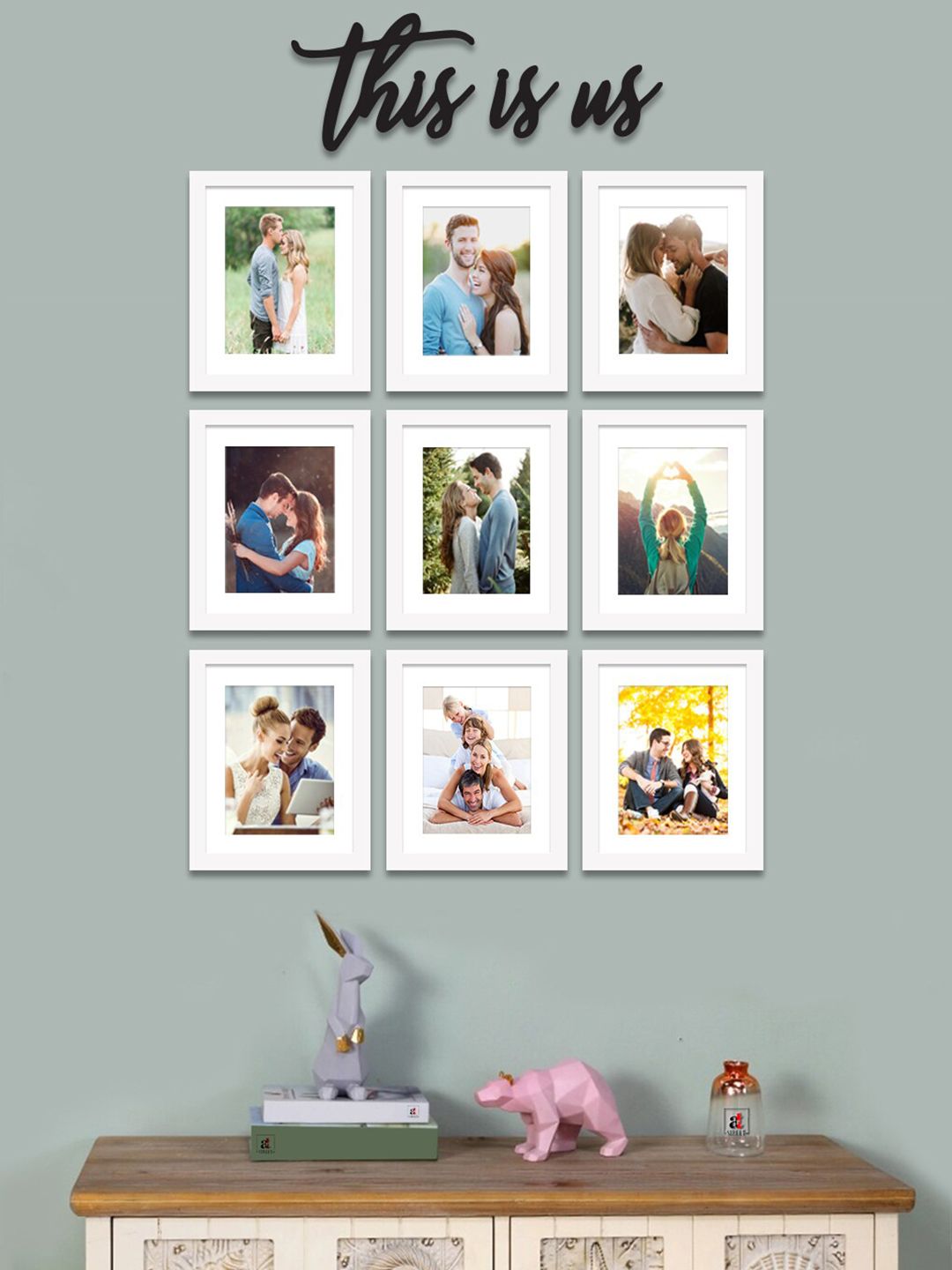 Art Street Set Of 9 White Solid Photo Frames Price in India