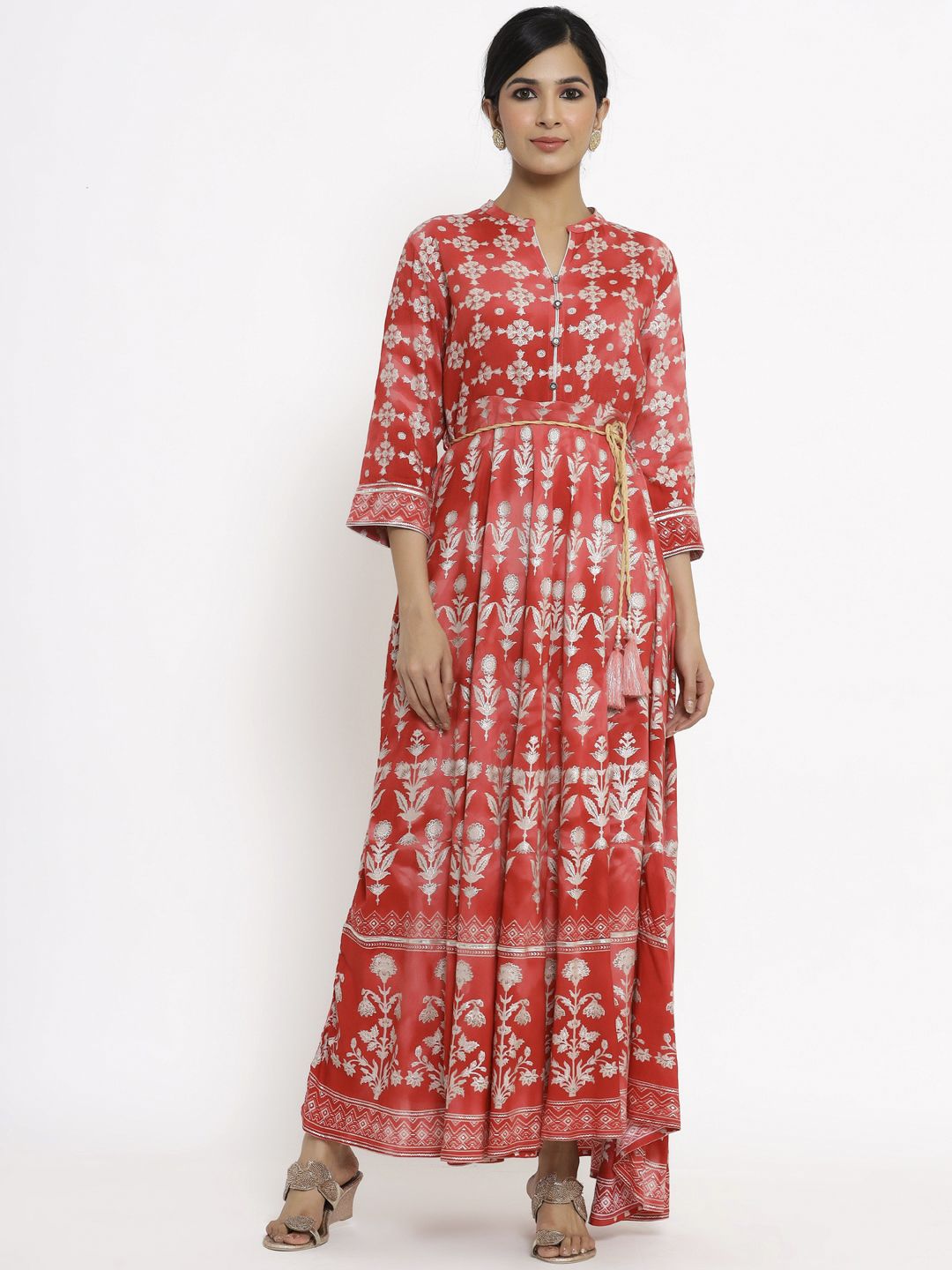 Juniper Women Red Floral Liva Maxi Dress Price in India
