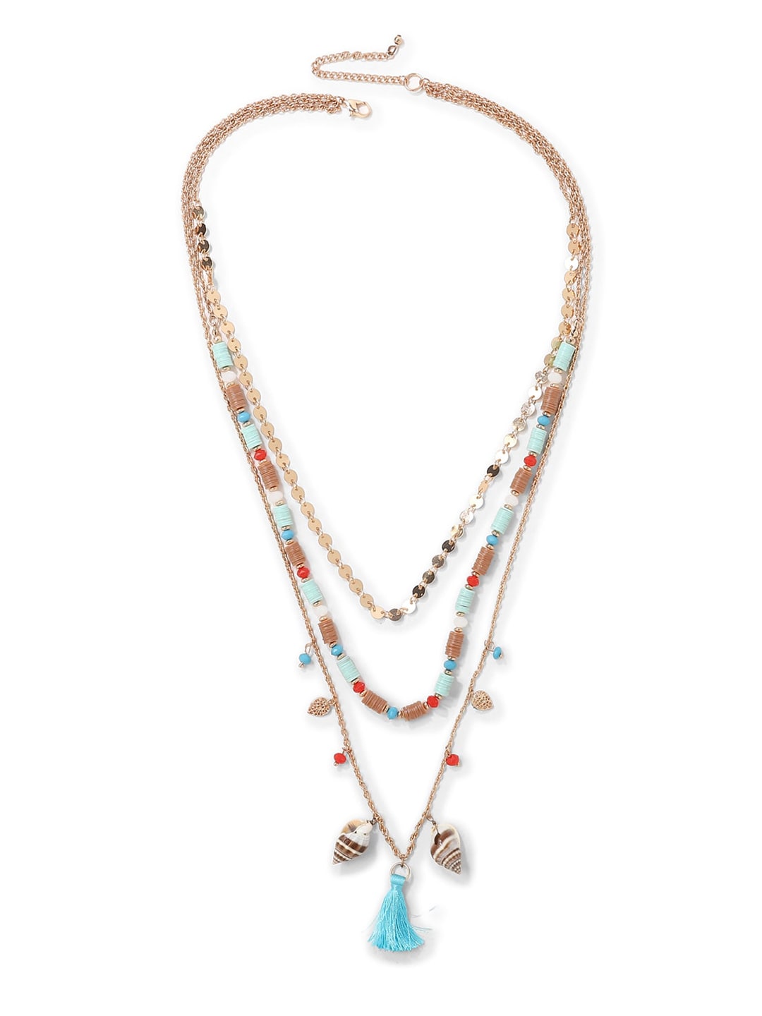 FOREVER 21 Gold & Blue Layered Necklace Price in India