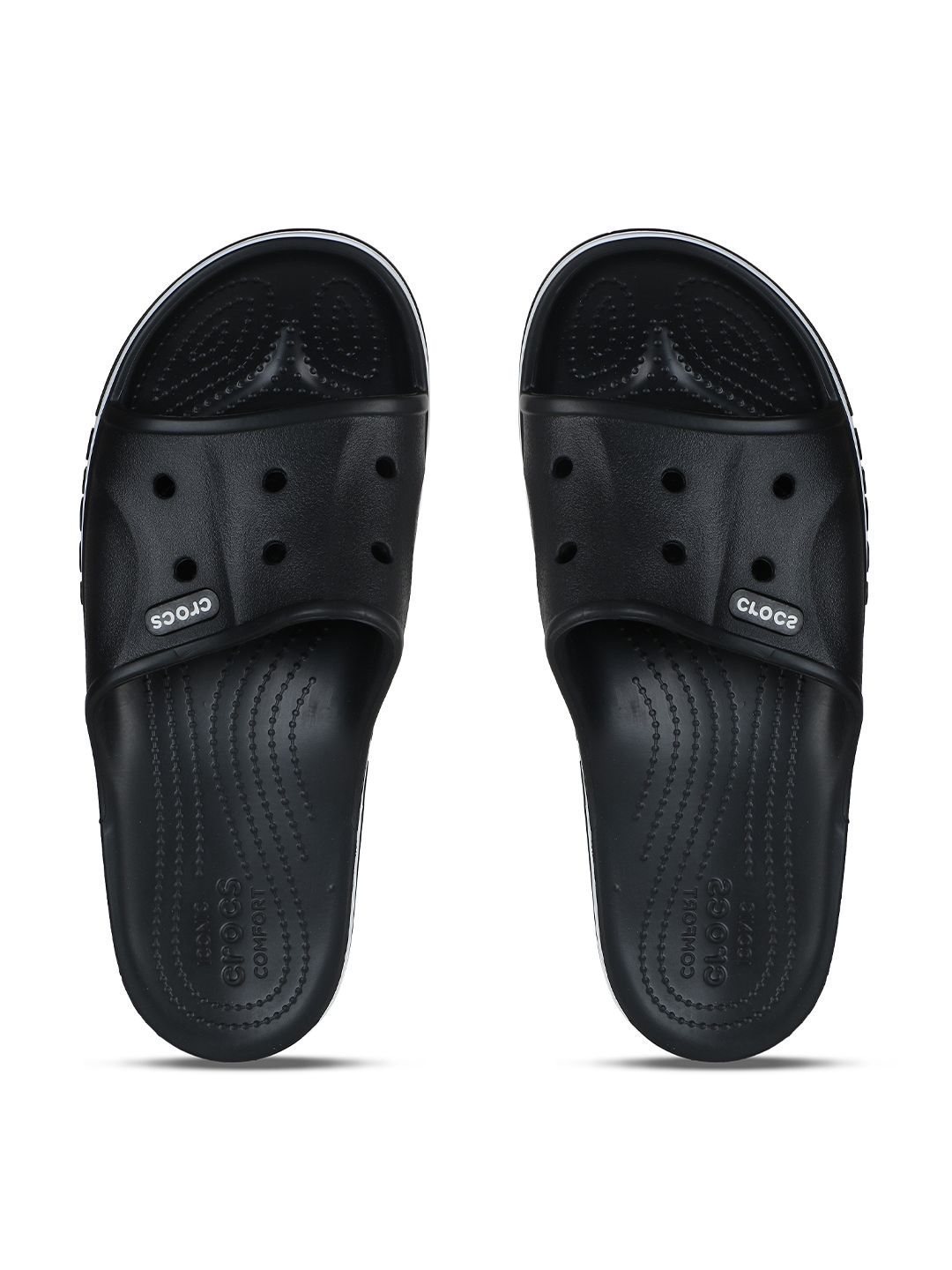 Crocs Unisex Black & White Croslite Sliders Price in India