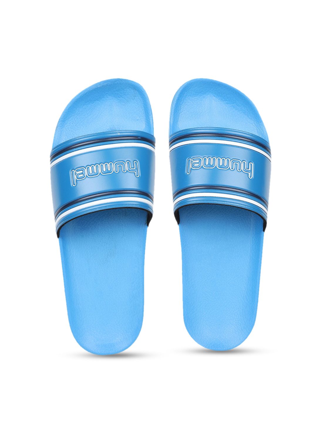 hummel Unisex Blue Printed Sliders Price in India