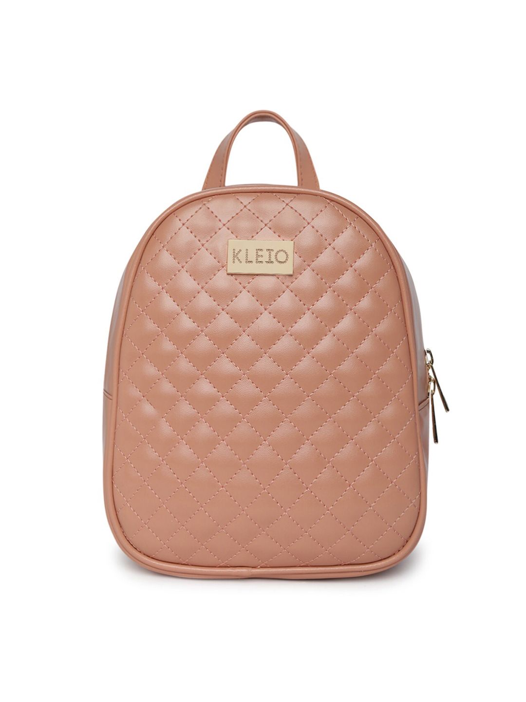 KLEIO Women Peach Textured Backpack Price in India