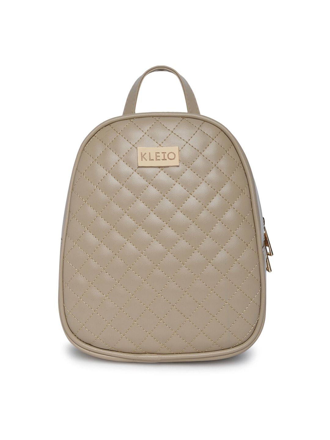 KLEIO Women Beige Textured Backpack Price in India