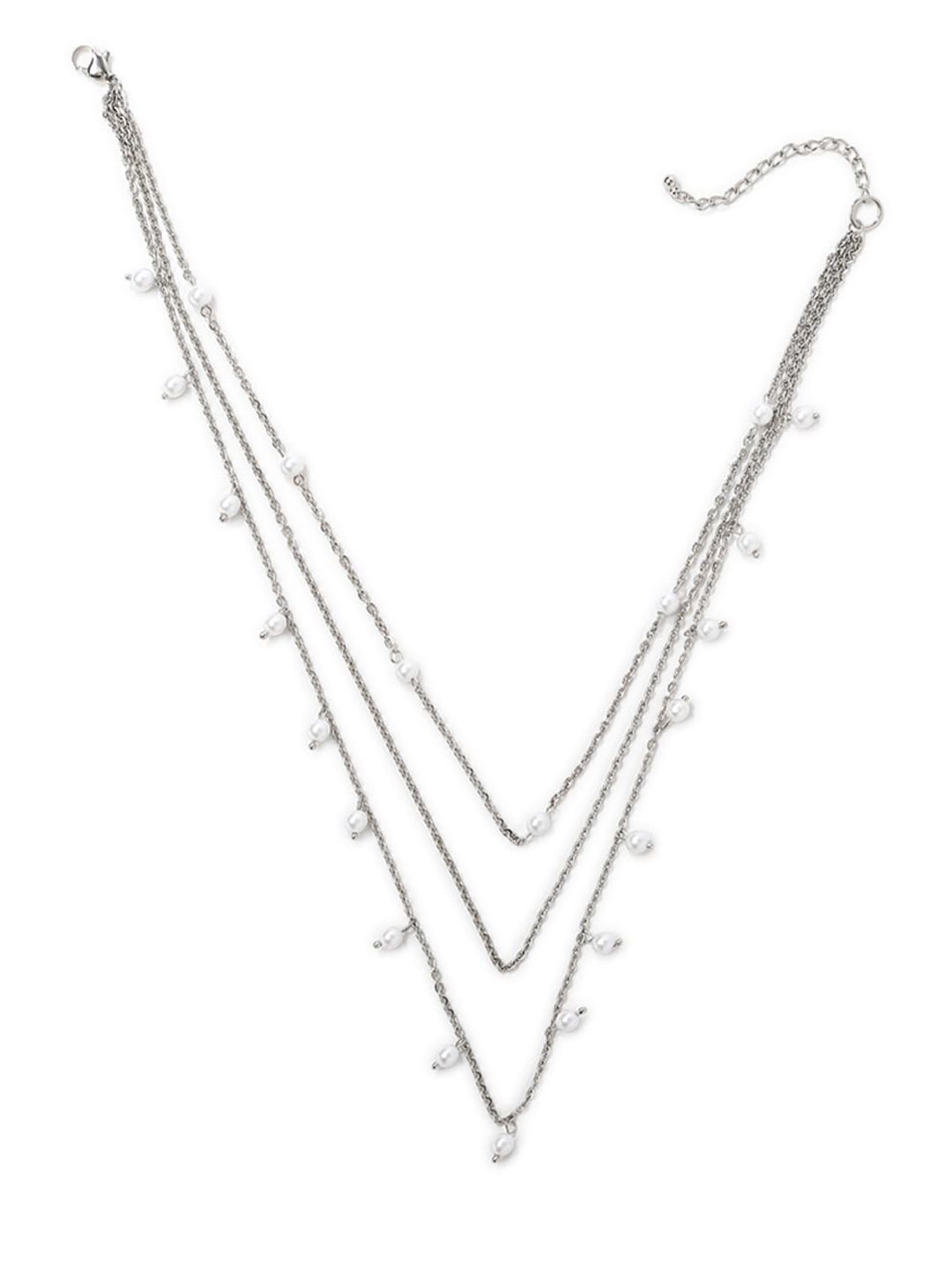 FOREVER 21 Silver Layered Necklace Price in India