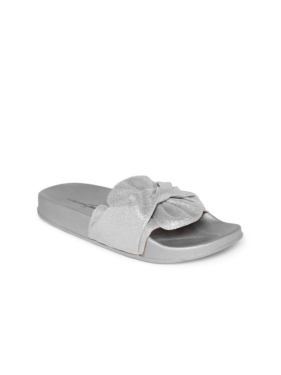 Forever Glam by Pantaloons Women Silver Sliders Price in India