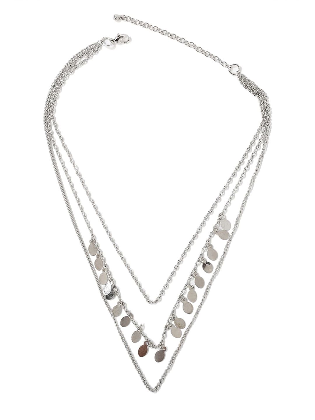 FOREVER 21 Silver Silver-Plated Layered Necklace Price in India