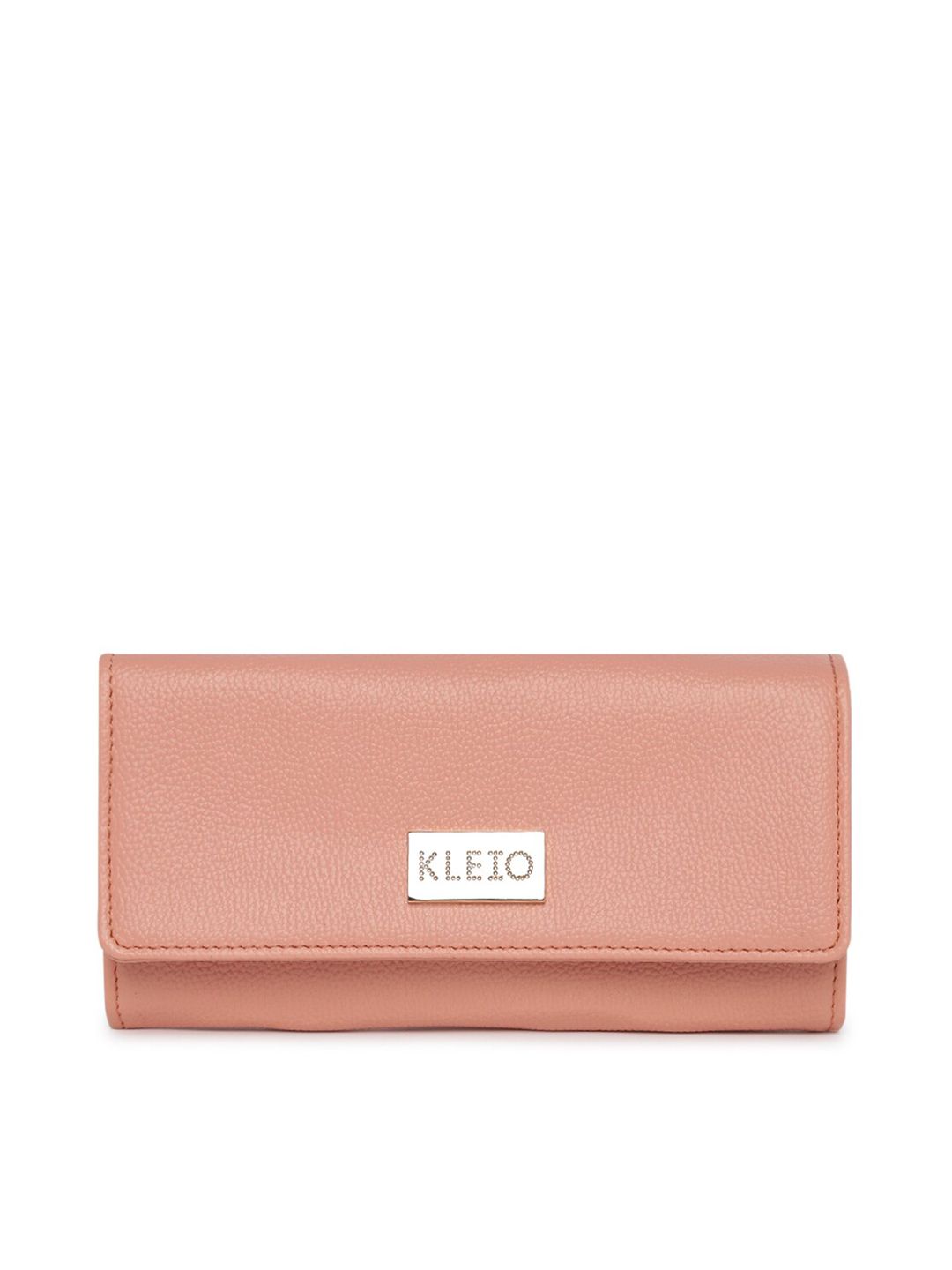 KLEIO Women Pink Solid Synthetic Leather Two Fold Wallet Price in India