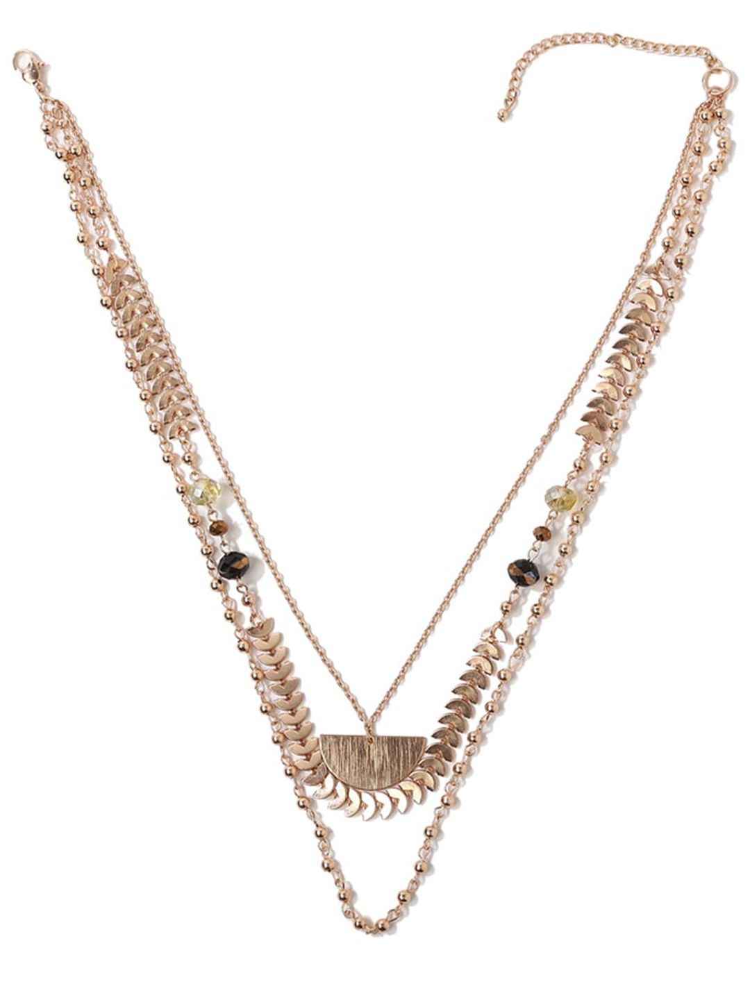 FOREVER 21 Gold Gold-Plated Layered Necklace Price in India
