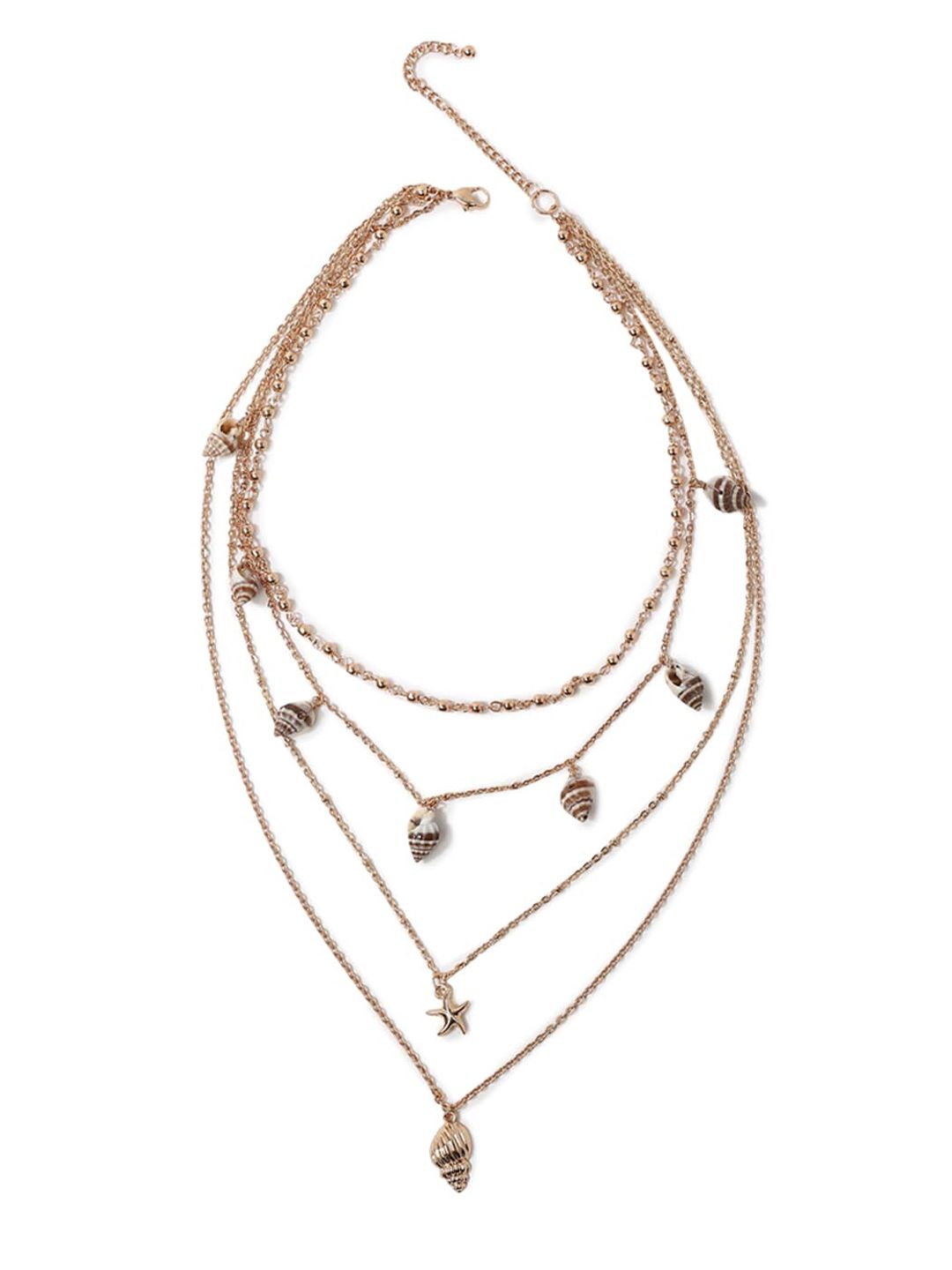 FOREVER 21 Gold Layered Necklace Price in India