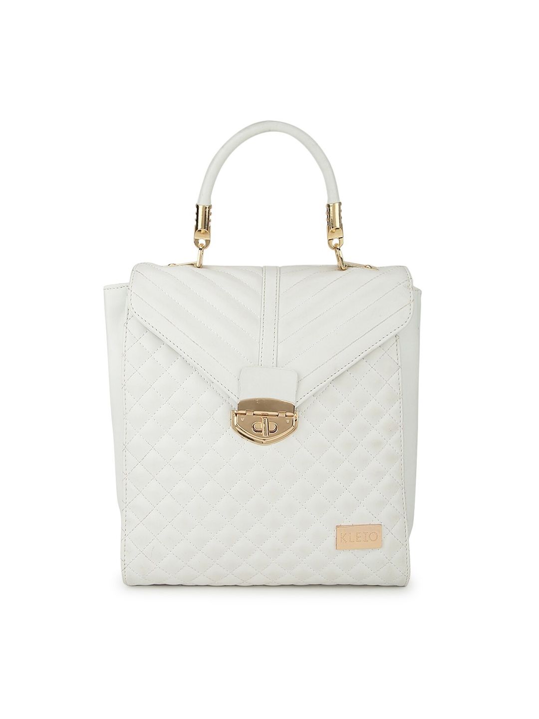 KLEIO Women White Quilted Backpack Price in India