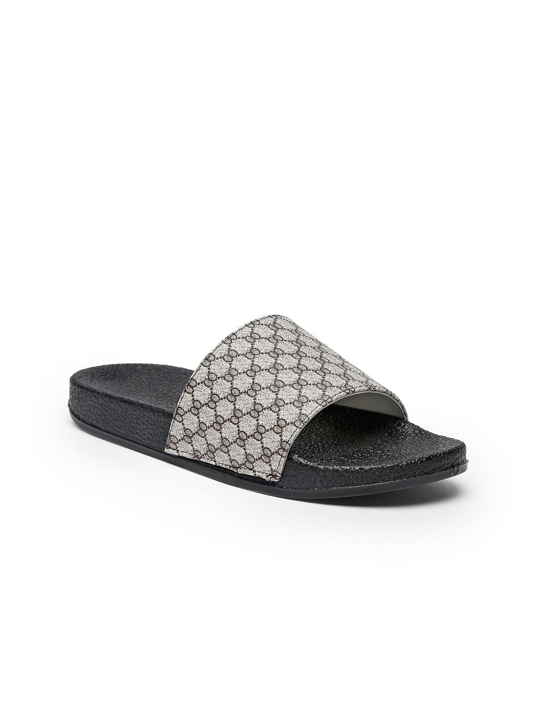 Misto Women Grey & Black Sliders Price in India