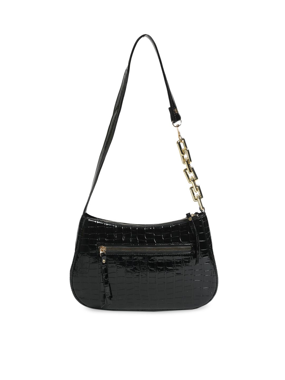 Apsis Black Textured Half Moon Sling Bag Price in India