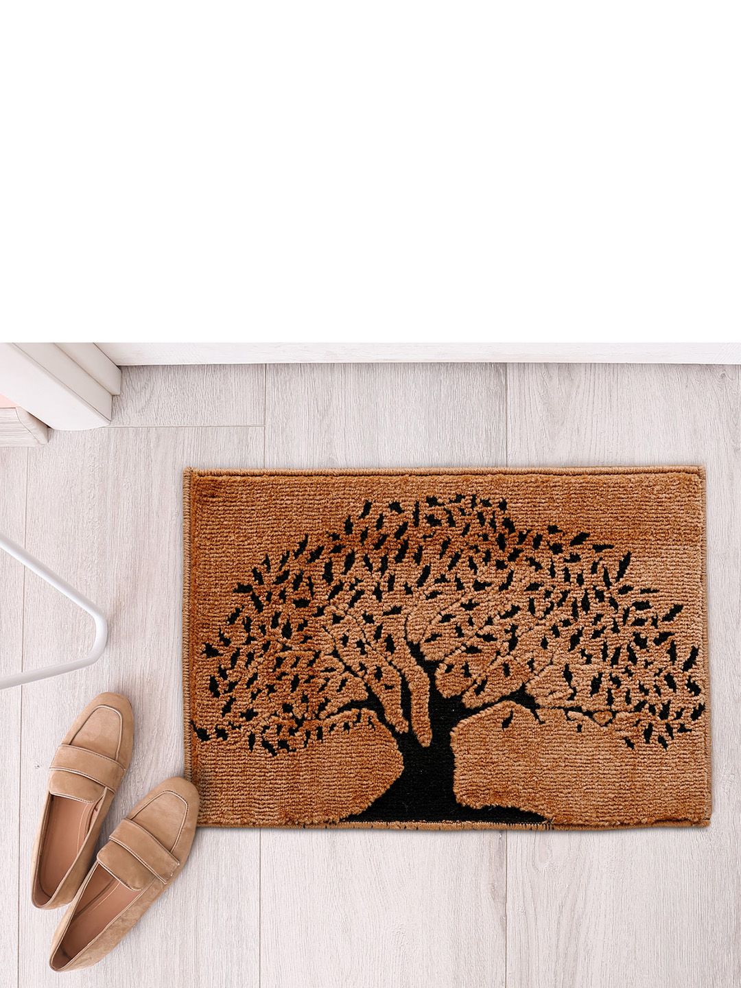 Saral Home Beige & Brown Printed Anti-Skid Cotton Doormat Price in India