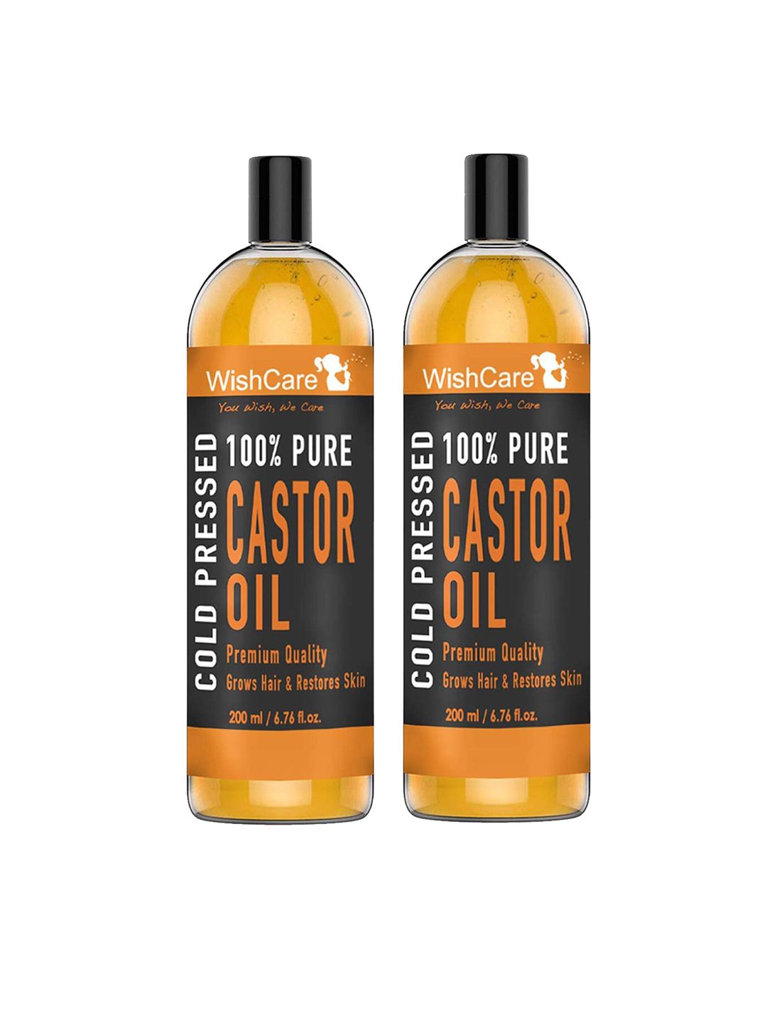 Wishcare Pack of 2 Pure Cold Pressed Castor Oil  200 ml Price in India