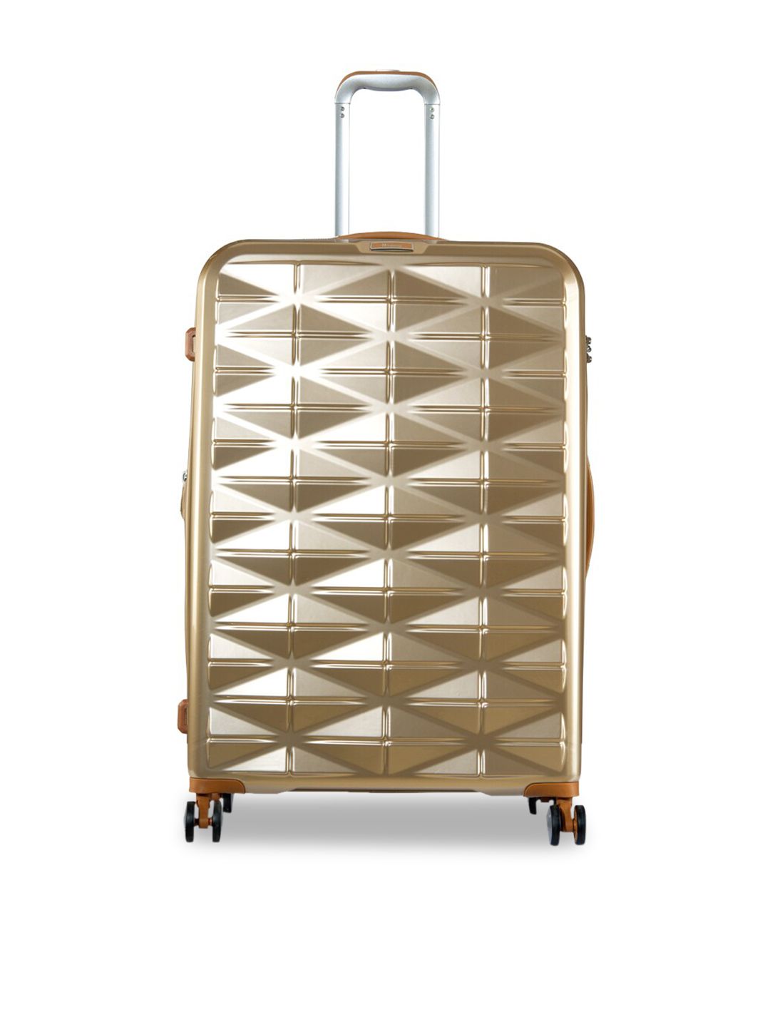 IT luggage Gold Hard Large Suitcase Expandable Cabin 8 Wheel Trolley Cream 80L Price in India