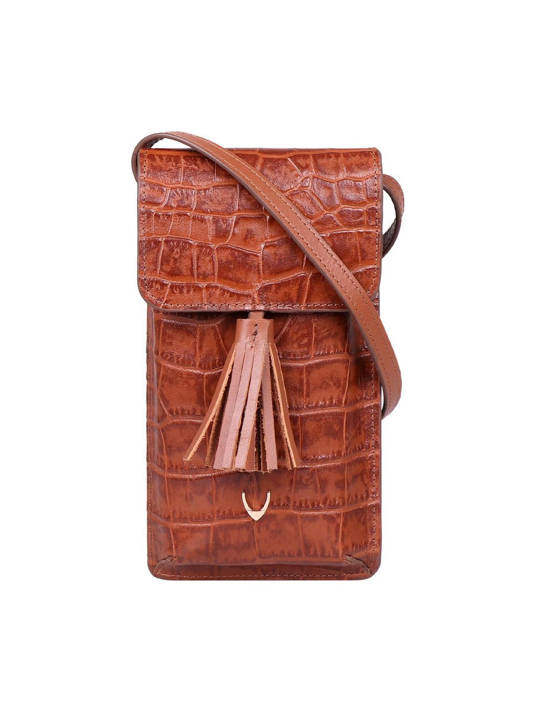 Hidesign Women Tan Animal Textured Leather Envelope with Sling Strap Price in India