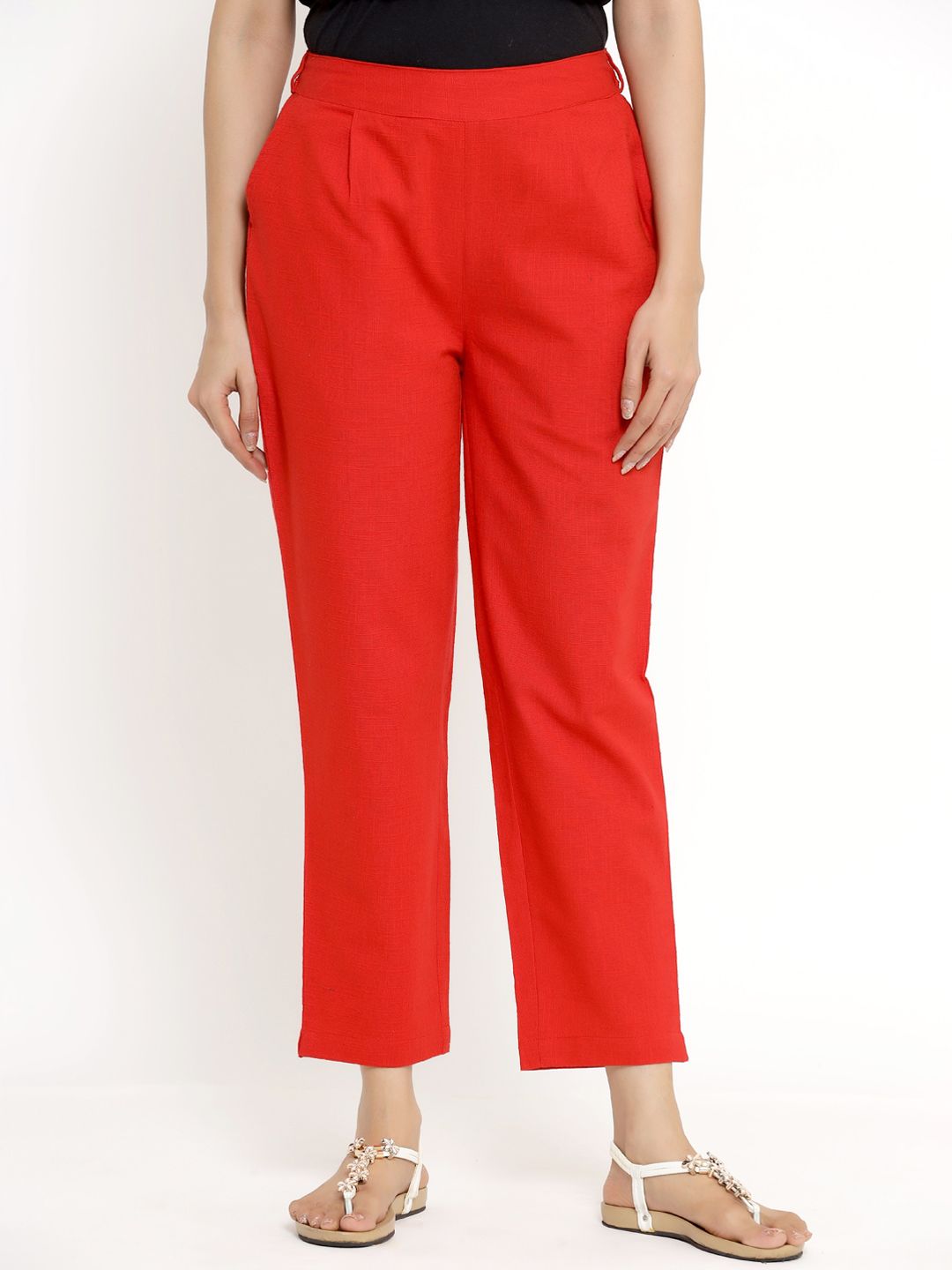 Aprique FAB Women Red Trousers Price in India