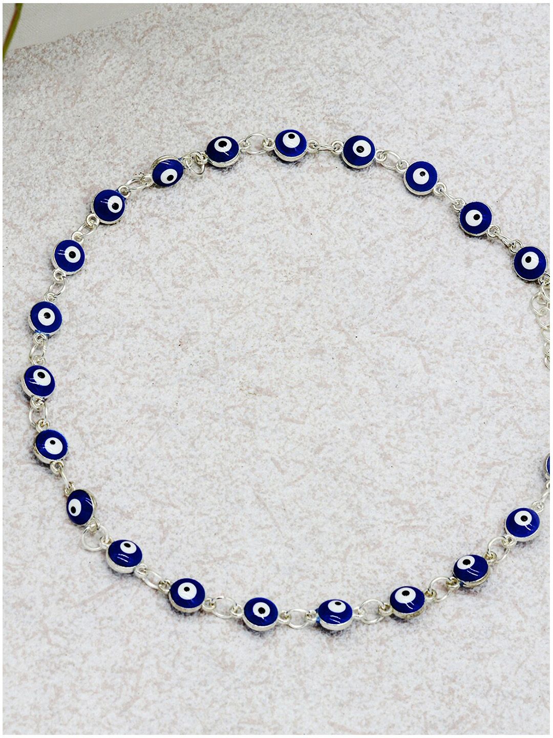 JOKER & WITCH Silver-Toned & Blue Evil Eye Choker Necklace Price in India