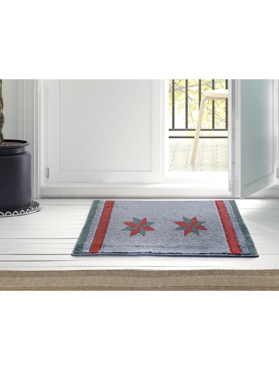 Saral Home Set Of 2 Printed Anti-Skid Cotton Doormat Price in India