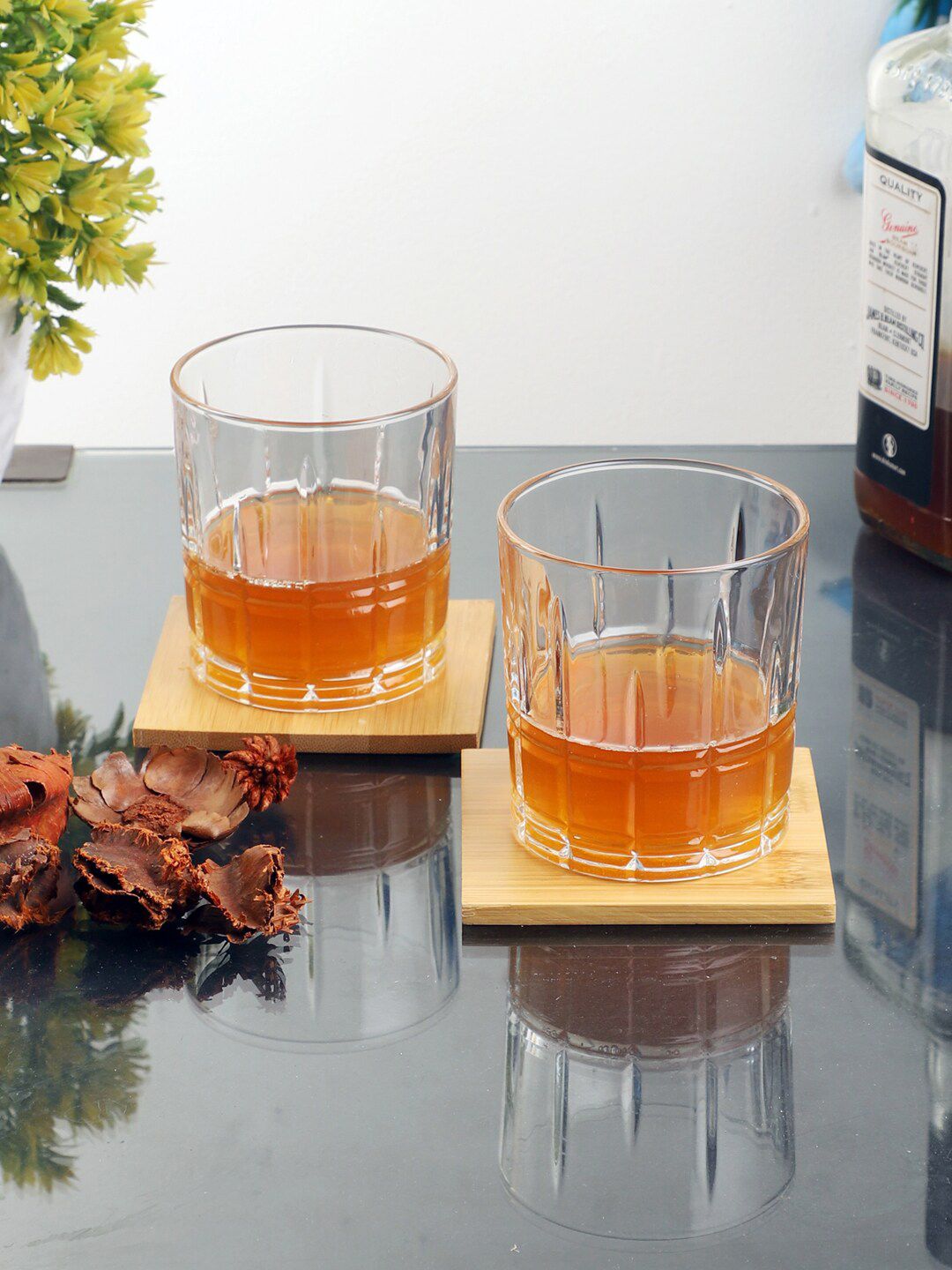 ceradeco Set Of 6 Transparent Solid Whisky Glasses Price in India