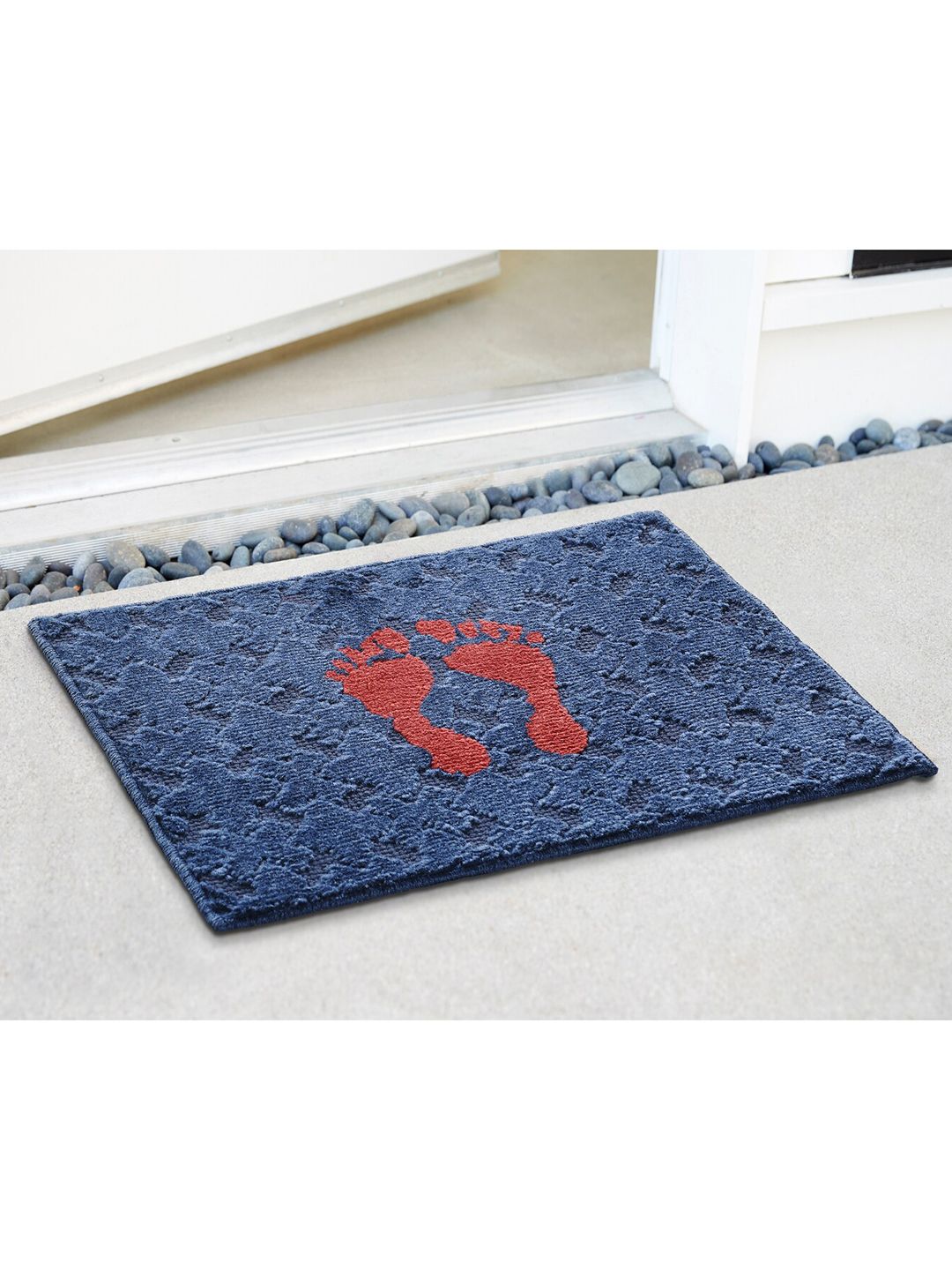 Saral Home Blue & Red Printed Cotton Anti-Skid Door Mat Price in India