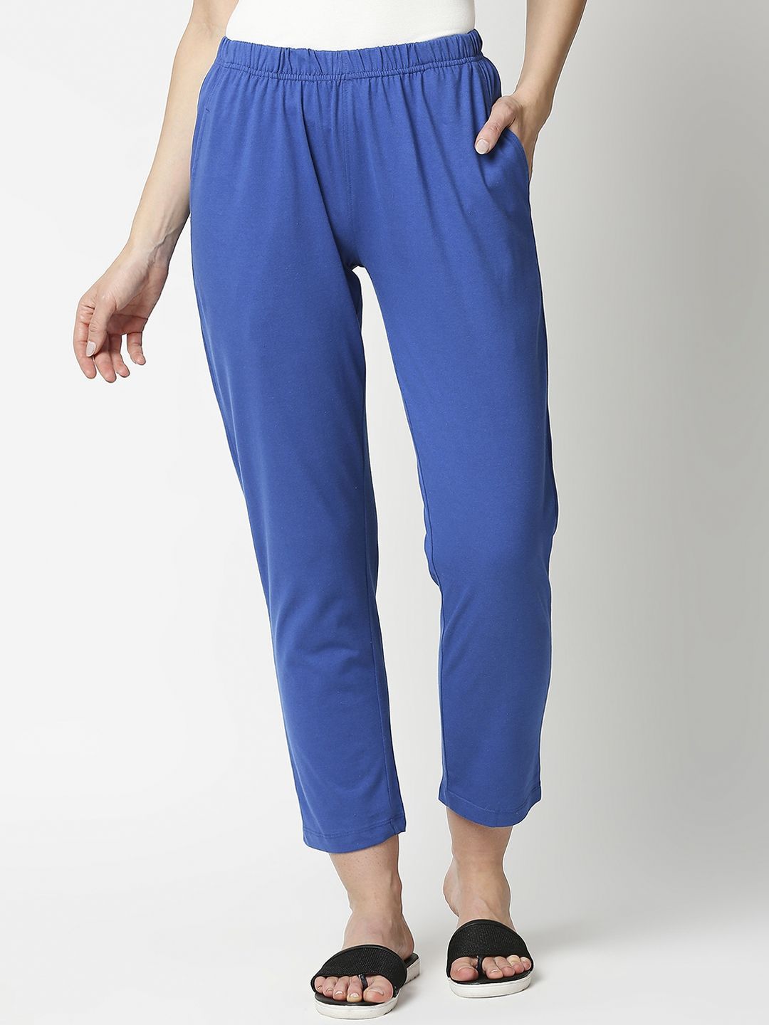 Bewakoof Women Blue Pure Cotton Lounge Pants Price in India