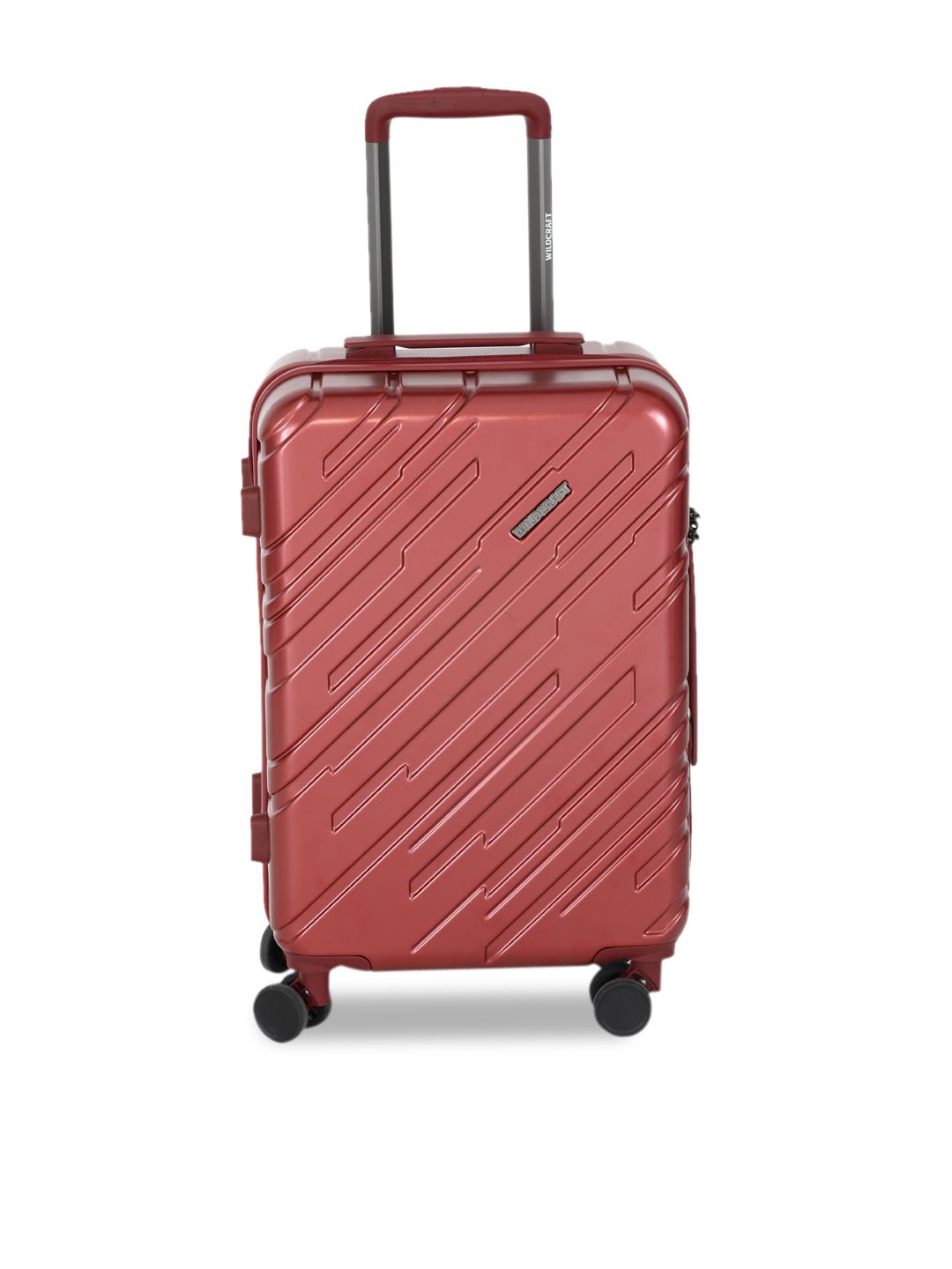 Wildcraft Red Textured Hard-Sided Large Trolley Suitcase Price in India
