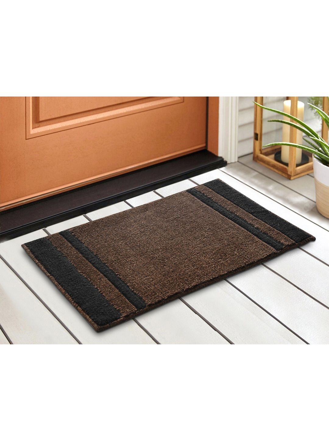 Saral Home Set Of 2 Solid Cotton Anti-Skid Door Mats Price in India