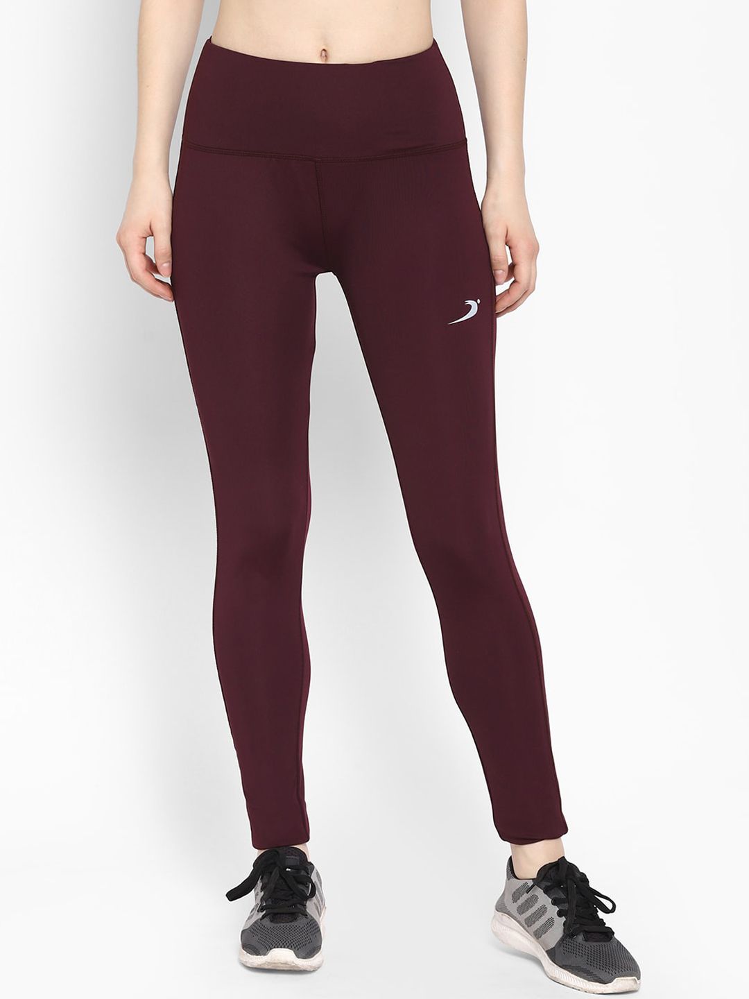 SAPPER Women Maroon Solid Slim-Fit Tights Price in India