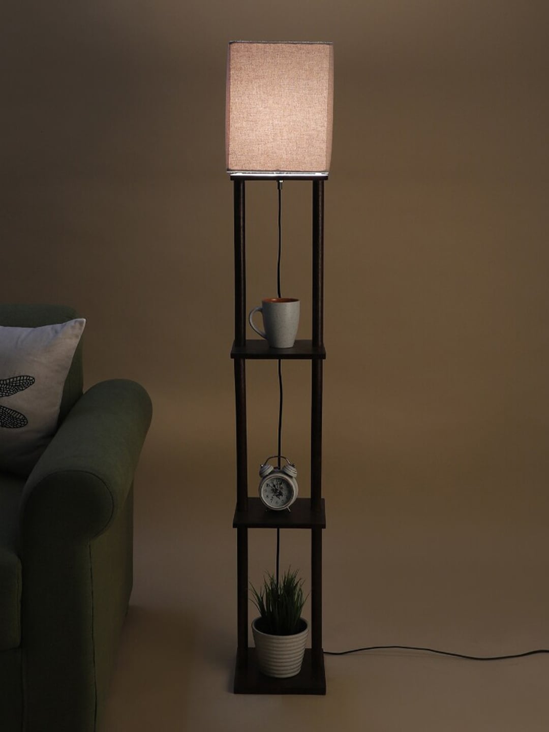 SANDED EDGE Brown Contemporary Shelf Lamp Price in India