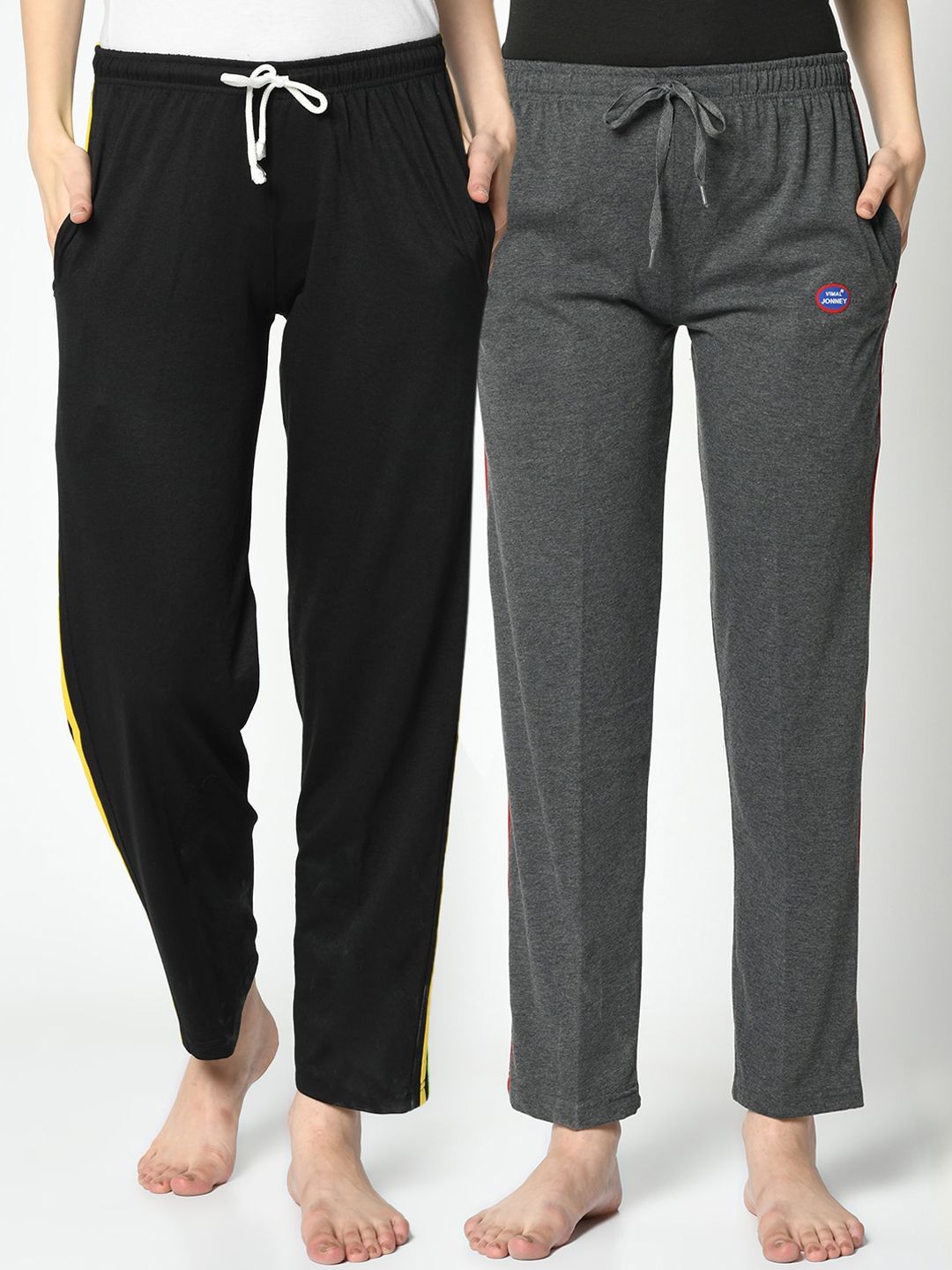 VIMAL JONNEY Women Pack Of 2 Solid Lounge Pants Price in India