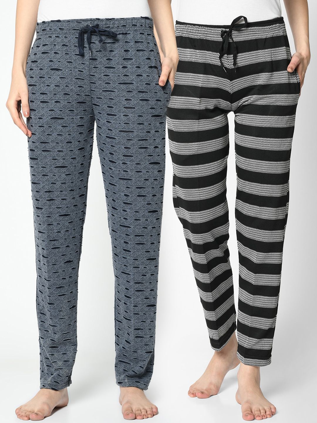 VIMAL JONNEY Women Pack Of 2 Printed Lounge Pants Price in India