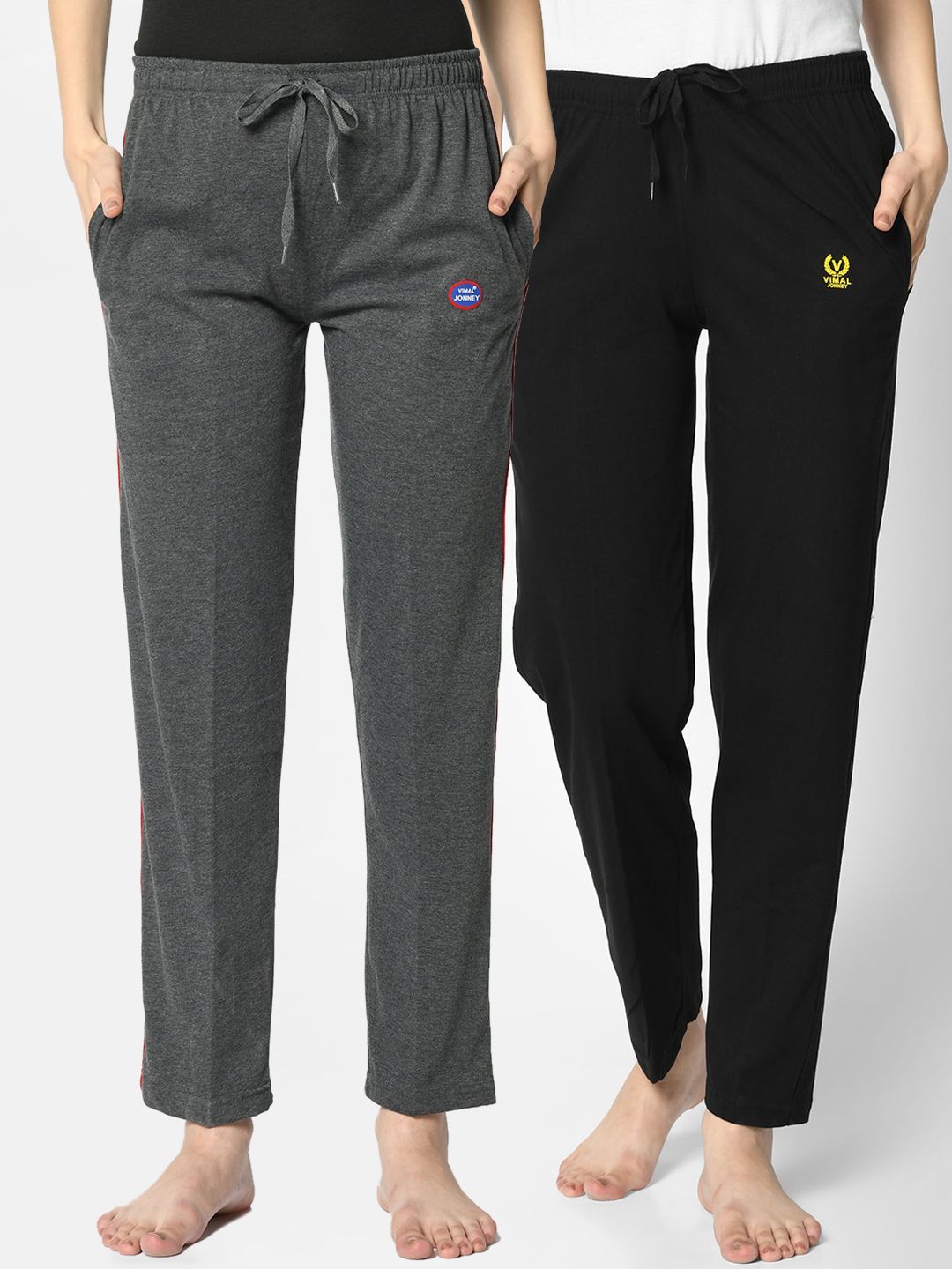 VIMAL JONNEY Women Pack Of 2 Solid Lounge Pants Price in India