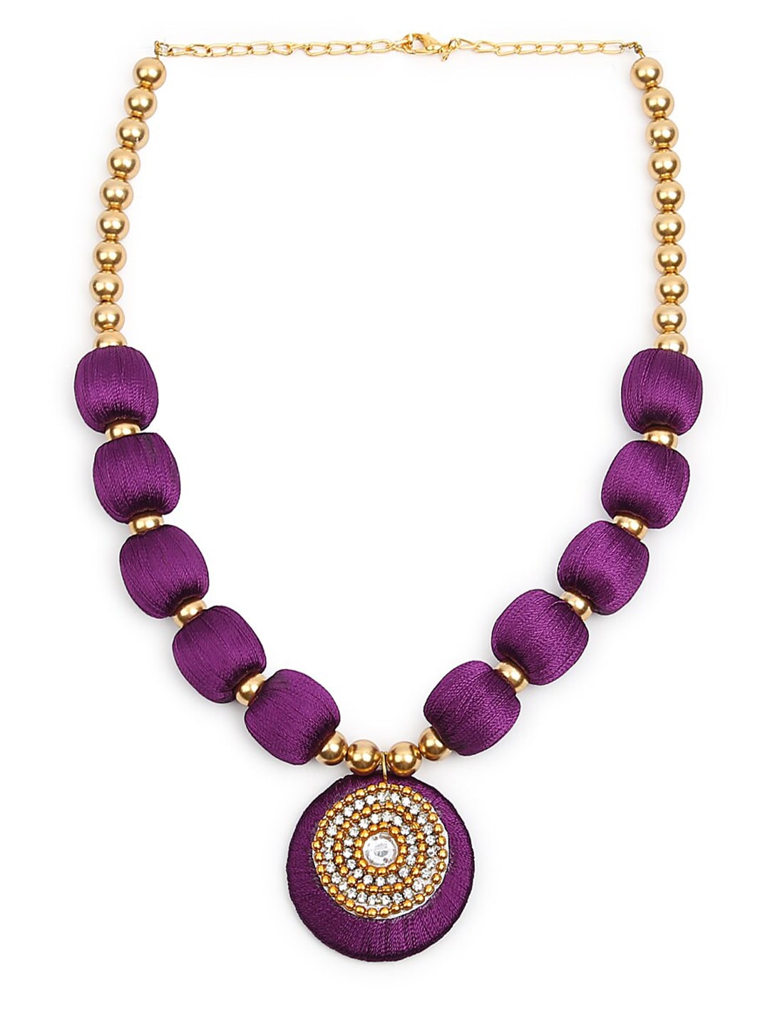 AKSHARA Gold-Toned & Purple Necklace Price in India