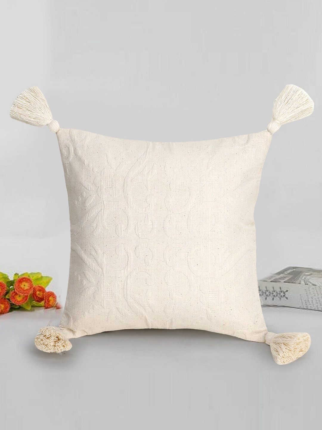 Mezposh Off White Square Cushion Covers Price in India