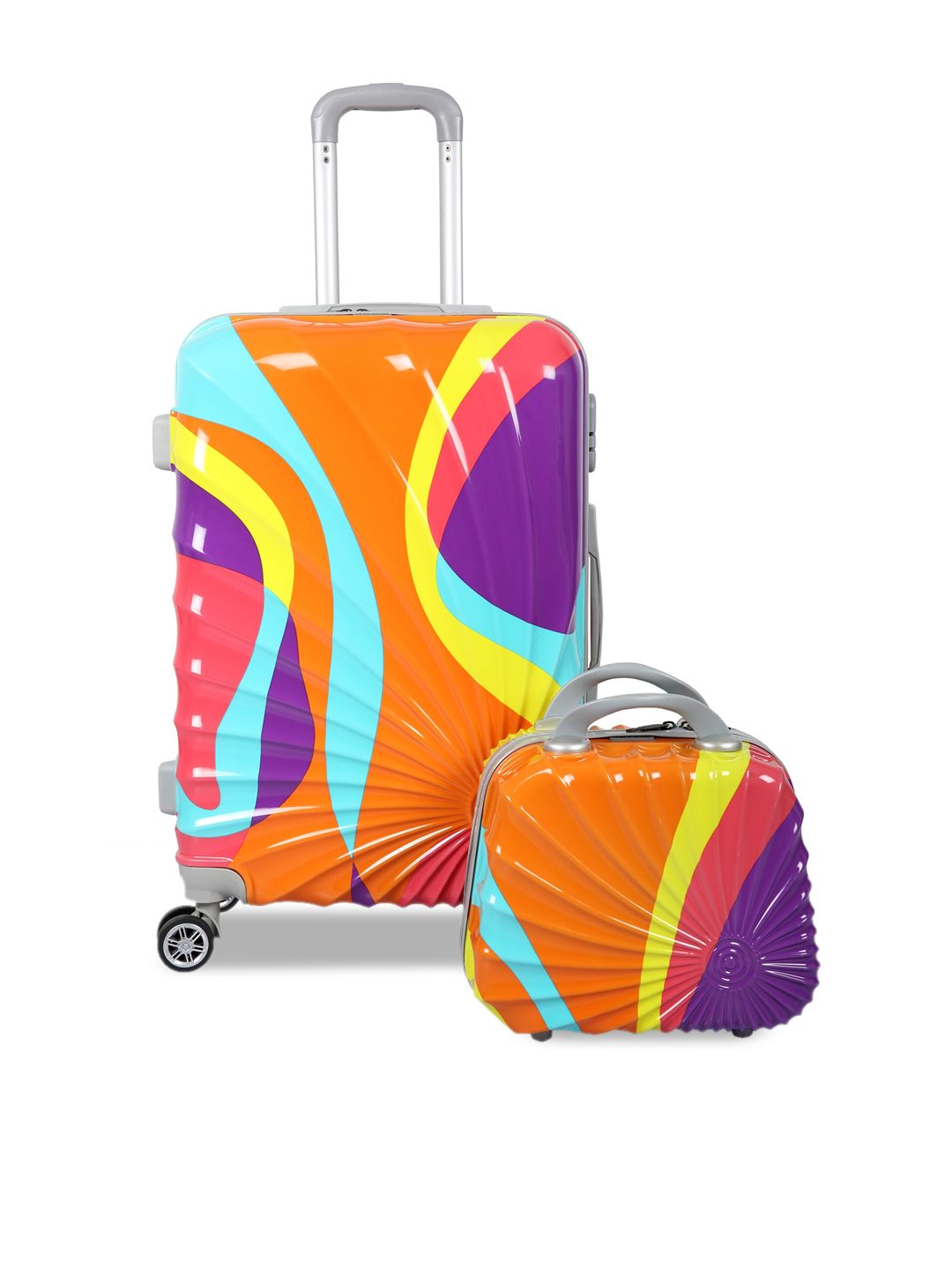 Polo Class Multicolor Trolley Bag with Vanity Bag Price in India