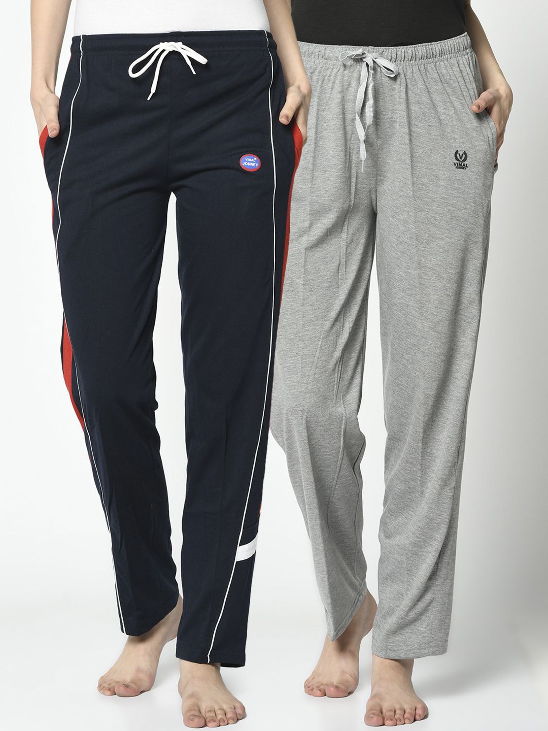 VIMAL JONNEY Women Pack Of 2 Solid Lounge Pants Price in India