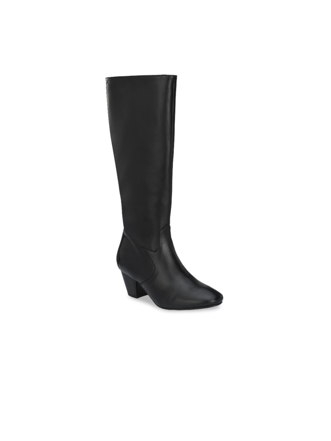 Delize Black Block Heeled Boots Price in India