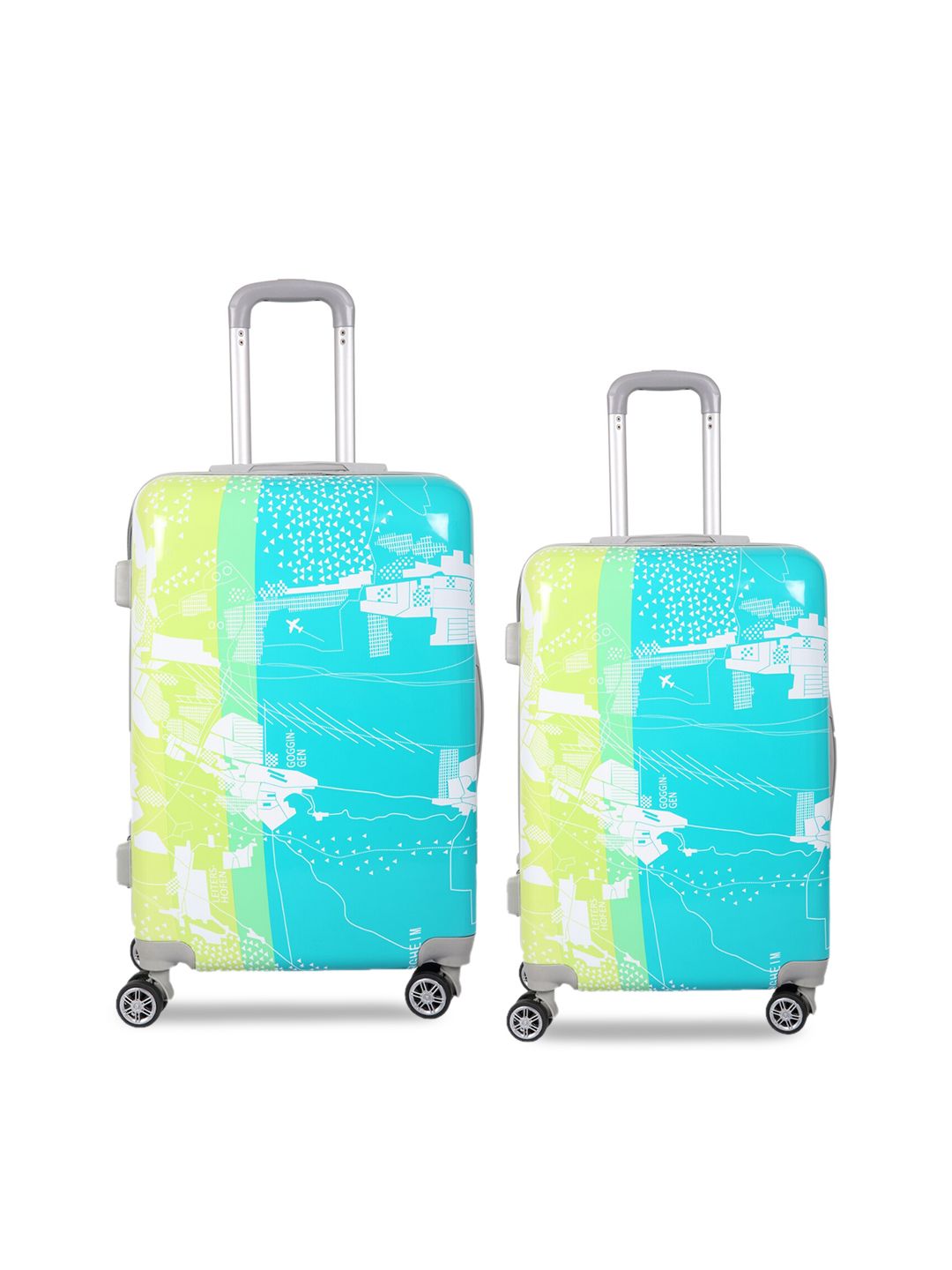 Polo Class Set of 2 Green Travel Trolley Bag Price in India