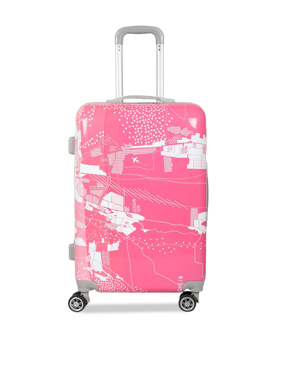 Polo Class Pink & White Printed Hard-Sided Waterproof Cabin Trolley Bag Price in India