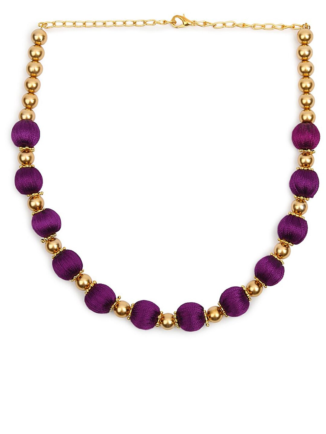AKSHARA Gold-Toned & Purple Choker Necklace Price in India